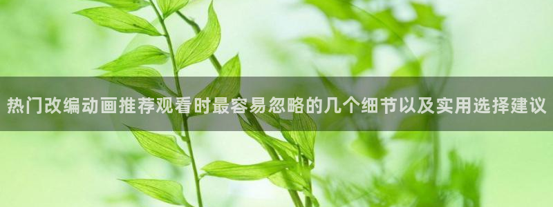 2026omofun动漫在线观看：热门改编动画推荐观看时最容易忽略的几个细节以及实用选择建议