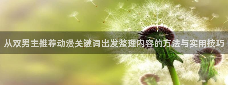 omofun连载动漫：从双男主推荐动漫关键词出发整理内容的方法与实用技巧